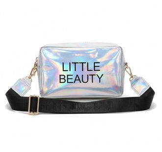 Generic Holographic Shiny Letter Crossbody Shoulder Bag with Thick Strap