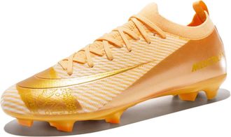 Generic Low-top Long-Staple Football Training Shoes for Both Men and Women, Spikes -- Kumquat, 4.5 UK