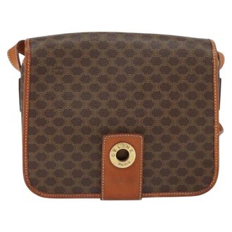 Celine Vintage Macadam Canvas Brown Canvas Backpack Bag (Pre-Owned)