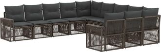 vidaXL Conjunto De Sof&aacute;s De Jard&iacute;n 11 Uds. Gris Y Gris Oscuro Vidaxl