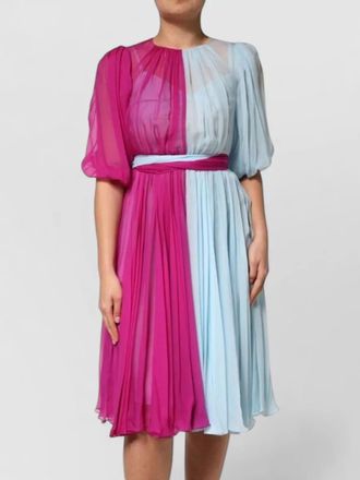 Dolce & Gabbana silk two tone midi dress