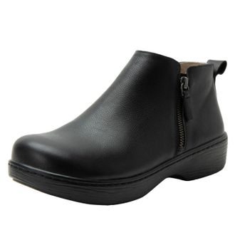Alegria Oaklee Boots Womens Black Leather Side Zip Ankle Bootie ZOGG3639
