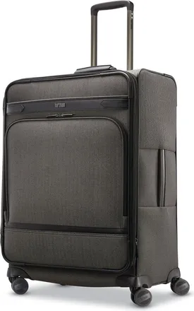 Hartmann Herringbone Deluxe Journey Expandable 26 Medium Checked Spinner Luggage in Black Herringbone at Nordstrom