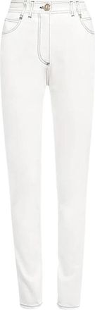 Balmain Hoge taille dames jeans met monogram B - Heren - Slim Fit Jeans - Wit - W40 - Denim - Jeans