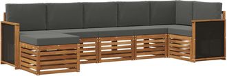 vidaXL Conjunto De Sof&aacute;s De Exterior 6 Uds. Natural Y Antracita Vidaxl