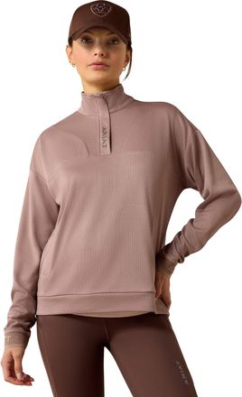 Ariat Womens Breathe 1/2 Zip Sweatshirt Long Sleeve in Antler, Size 2X-Small, by Ariat