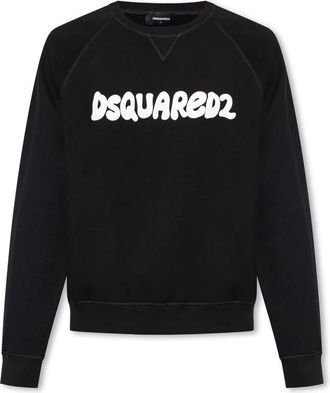 Dsquared2 Sweatshirt met Logo - Heren - Sweatshirts - Zwart - 2XL - Katoen - Hoodies & sweatvesten