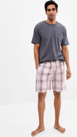 Majestic Mens Pink and grey check pyjama set