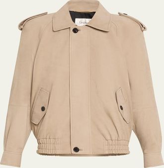 Saint Laurent Oversized Suede Moto Jacket