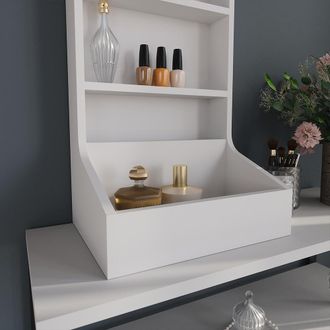 Vicco Armario Auxiliar Sherry, Blanco, 40 X 65 Cm Con 3 Compartimentos De Almacenamiento, Vicco