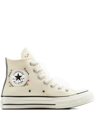Converse Chuck 70 floral-embroidered sneakers - Neutrals