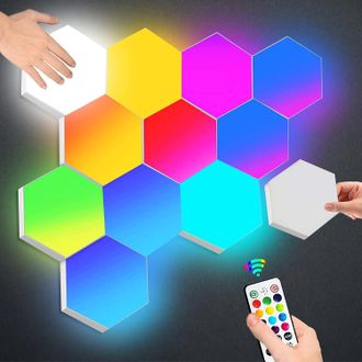 OEM Panel De Pared Led Con Control Remoto, Luces Hexagonales Inteligentes, L&aacute;mpara De Juego Rgb Con Control T&aacute;ctil, Luces Nocturnas Diy, M&oacute;dulo De Empalme