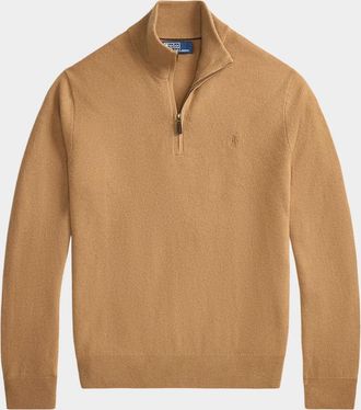 Polo Ralph Lauren Logo Wool Quarter-Zip Sweater