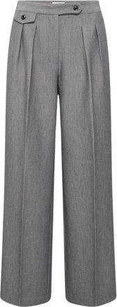 b.young Byearl Wide Pants - Dames - Broeken - Grijs - Maat: S Zijde