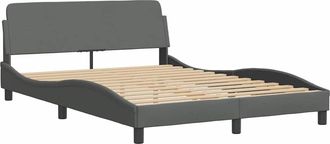 vidaXL Estructura De Cama Dover De Tela Gris Oscuro 137x190 Cm Vidaxl