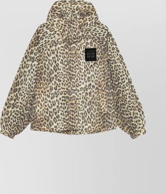 Ganni leopard-print hooded jacket