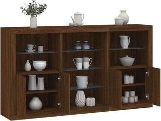 vidaXL Credenza con Luci led Rovere Marrone 181,5x37x100 cm - Vidaxl