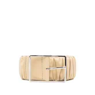 AGL Belts, unisex, Beige, Size: L Mabel Ruched Mealter Belt