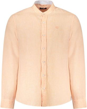 North Sails Mens Linen Band Collar Shirt - Peach - Size X-Large