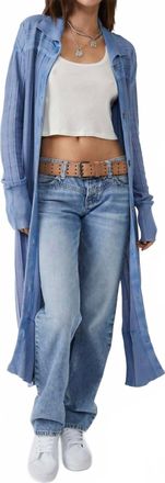 Free People Hudson Maxi Cardigan In Blackbird Blue