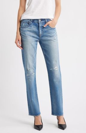 Moussy Vintage Bridgeville Slim Straight Leg Jeans in Blue at Nordstrom, Size 25