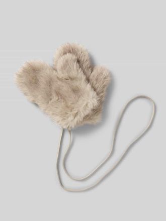 Marc Cain Handschuhe mit Kunstfellbesatz in Ecru, Gr&ouml;&szlig;e M