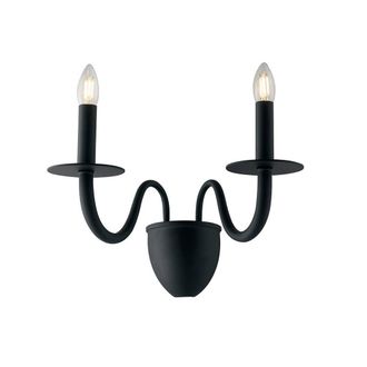 Netlighting ARMSTRONG Twin 2 Light Candle Wall Light Black 45x36x26cm | Size: 45 x 36 x 26 cm