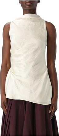 Alexander McQueen Tops, Dames, Wit, M, Parel Top voor Vrouwen