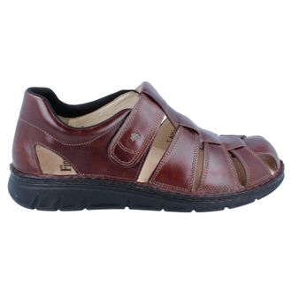Finn Comfort Copan-S Leather Mens Hook and loop Sandals - Chocolate - Size:UK 10.5