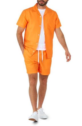 OppoSuits The Orange Short Sleeve Camp Shirt & Drawstring Shorts Set at Nordstrom, Size Xx-Large