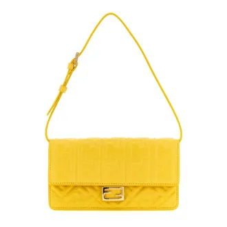 Fendi Shoulder Bags, female, Yellow, Size: ONE SIZE Wallet On Chain Baguette