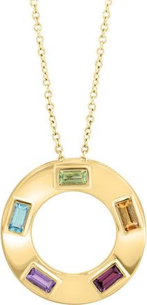 Effy Semiprecious Stone Open Circle Pendant Necklace in Multi at Nordstrom Rack, Size 18