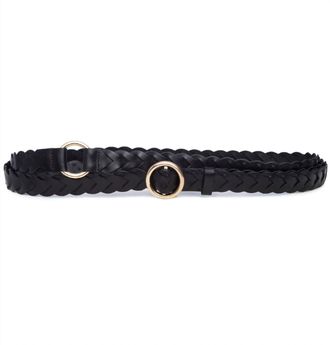 Frame Denim Womens Braided O Ring Wrap Belt In Noir