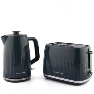 Hamilton Beach Miami Kettle & Toaster Set Charcoal Grey - Hamilton Beach