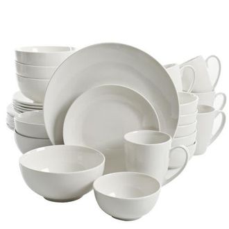 Gibson Home Ogalla 30 Piece Porcelain Dinnerware Set in White at Nordstrom