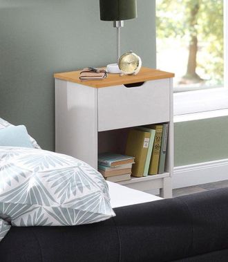 HOME AFFAIRE Nachtkonsole »Post« massives Kiefernholz, Stauraummöglichkeit durch Schublade, Breite 38cm