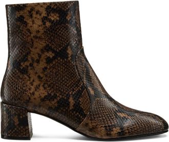 Stuart Weitzman Maeve ZIP Bootie - Dames - Laarzen met Hak - Bruin - 38 EU - Schoenen
