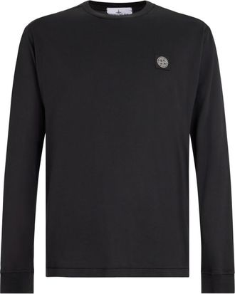 Stone Island Black Logo Full Sleeves T-Shirt