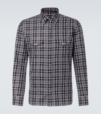 Tom Ford Checked cotton twill Western shirt