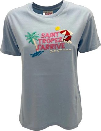 MC2 Saint Barth Heldere Blauwe Saint Tropez T-shirt - Dames - T-shirts - Blauw - S - Tops