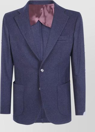 Barba wool cashmere single breasted suit jacket