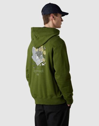 The North Face Connect - Felpa vestibilit&agrave; comoda verde bosco con cappuccio e grafica