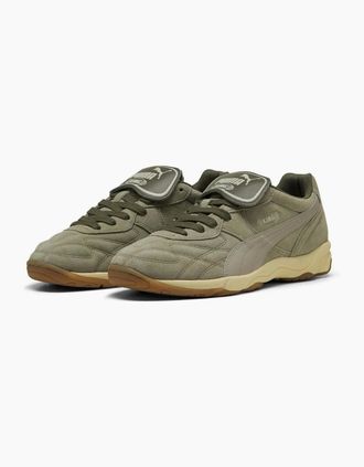 Puma Mens King Indoor Suede Low Top Trainers - Tan - Size: 10.5