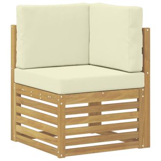 vidaXL Sof&aacute; De Esquina Para Exteriores Madera De Acacia S&oacute;lida Blanco Vidaxl