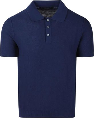 Tagliatore Polo in cotone con ricamo logo - Blu