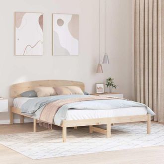 vidaXL Vidaxl - Estructura De Cama Marr&oacute;n 140 X 200 Cm Madera Maciza De Pino