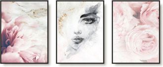 OEM Conjunto De 3 Carteles Con Marcos, Cuadros De Pared Para Sal&oacute;n, Dormitorio