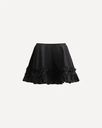 Ganni Duchesse Nylon Mini Frill Skirt Female 38