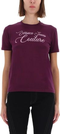 Versace Jeans Couture T-shirt With Logo And Rhinestones