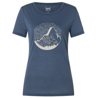 super.natural Mountain Mandala Tree Tee Merinoshirt f&uuml;r Damen | blau
